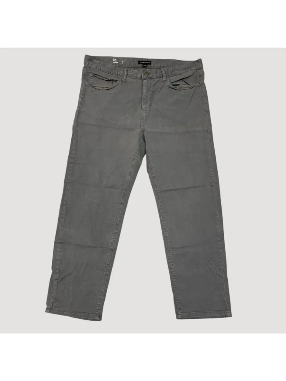Banana Republic Slim Fit Men's 40x30 Gray Chino Pants Casual 5-Pocket Style